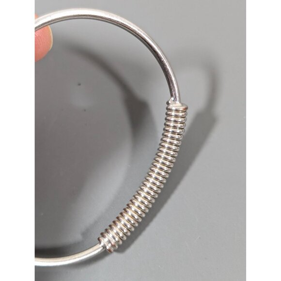 Boho Blue Faux Stone Cabochon Cuff Bracelet Silver Tone 6.5" - Picture 6 of 8